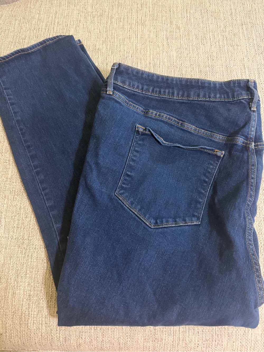 Old Navy High Rise Short Straight Leg Jeans Women’s Plus Size 26 Dark Wash Denim